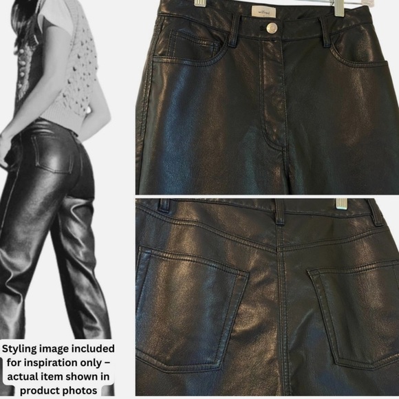 Aritzia Pants - Wilfred The Melina Black Faux Vegan Leather Trousers Pants Sz 4 Mobwife 90s Vibe